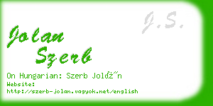 jolan szerb business card